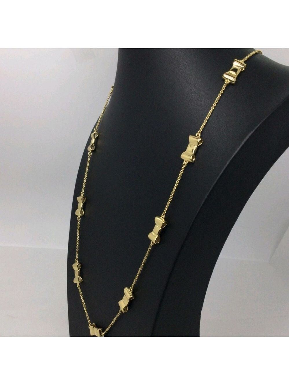 Kate Spade New York Goldtone Bow Station Necklace – 31" – NWOT - Picture 2 of 5